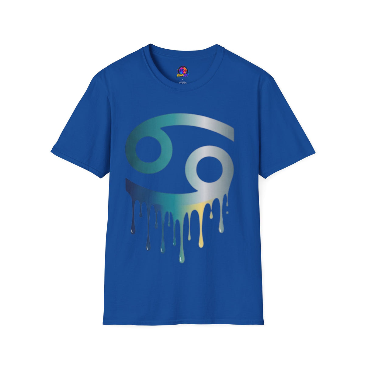 Cancer Zodiac T‑Shirt — Dripping Gradient Astrology Tee (Cancer Symbol)