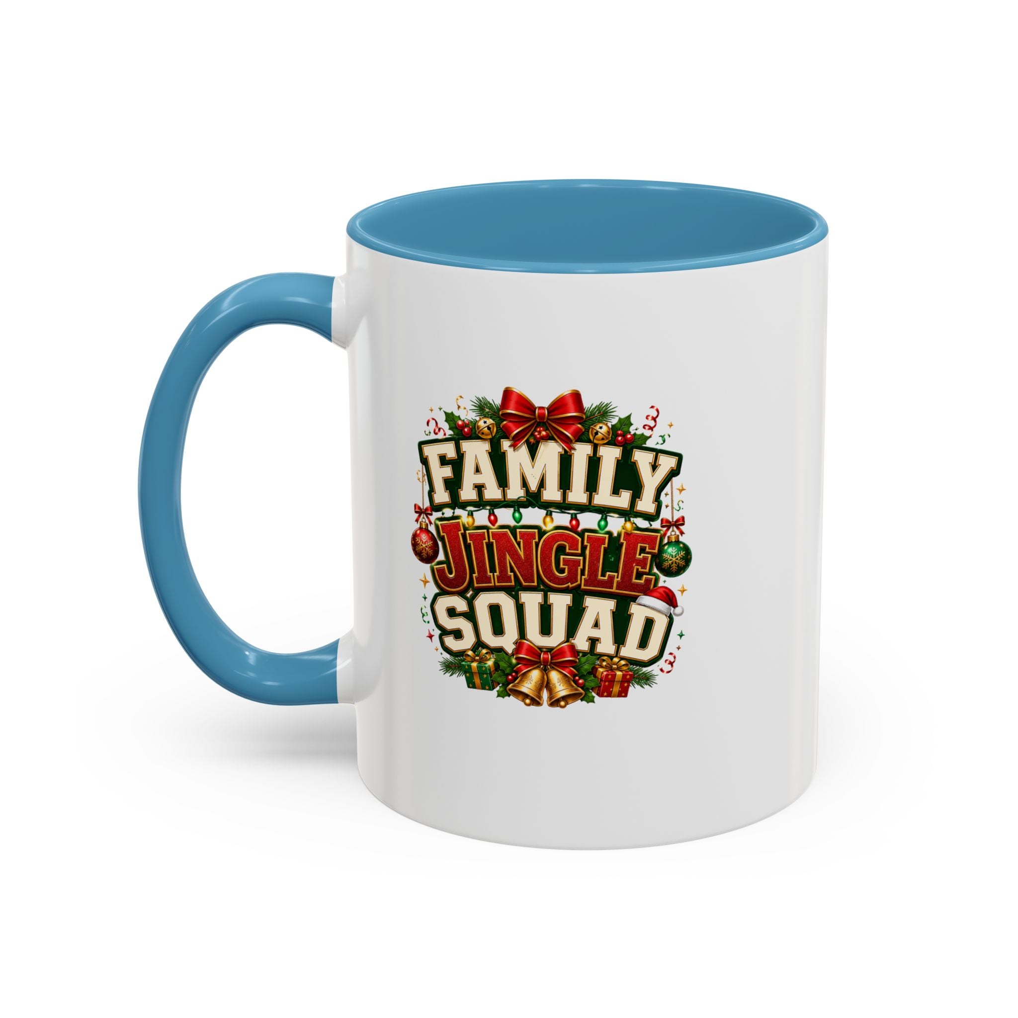 Family Jingle Squad Accent Coffee Mug — Christmas Holiday Coffee Cup