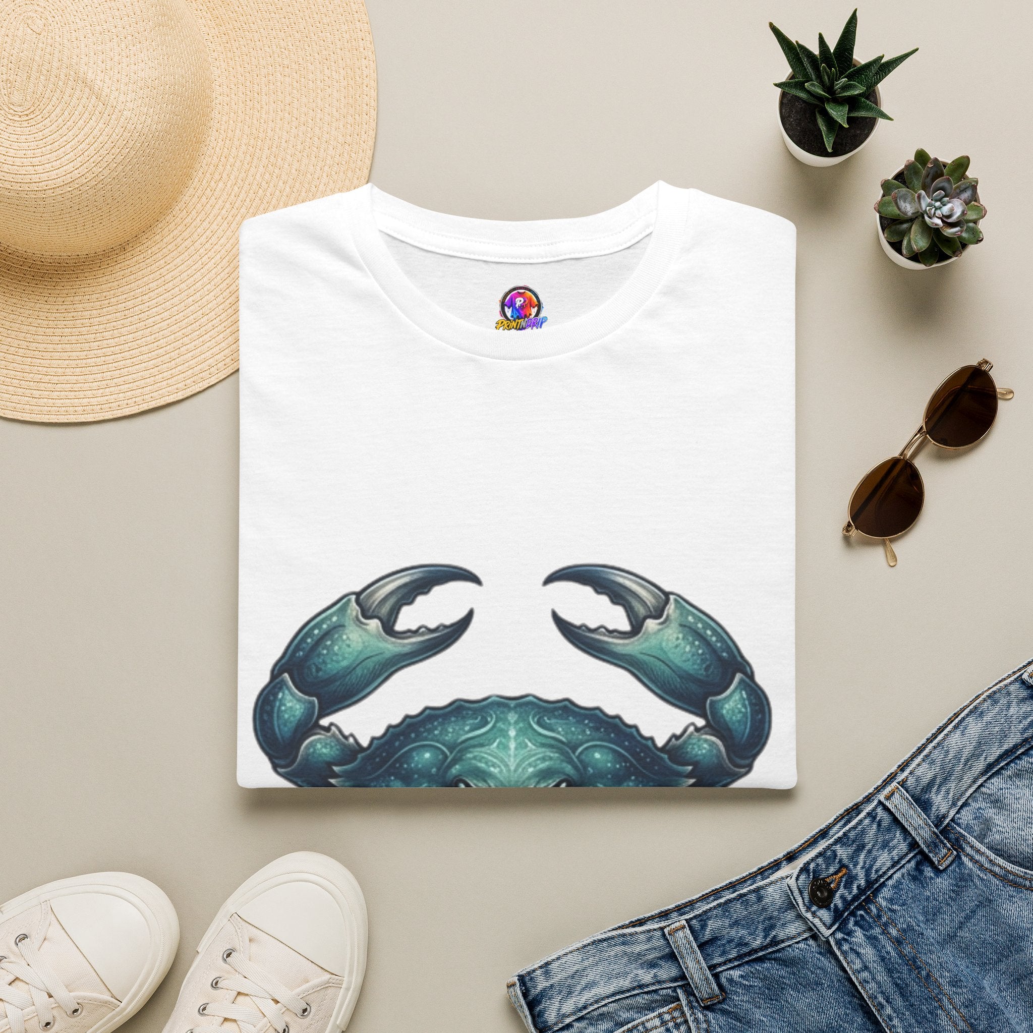 Crab Graphic T-Shirt — Coastal Sea Creature Tee