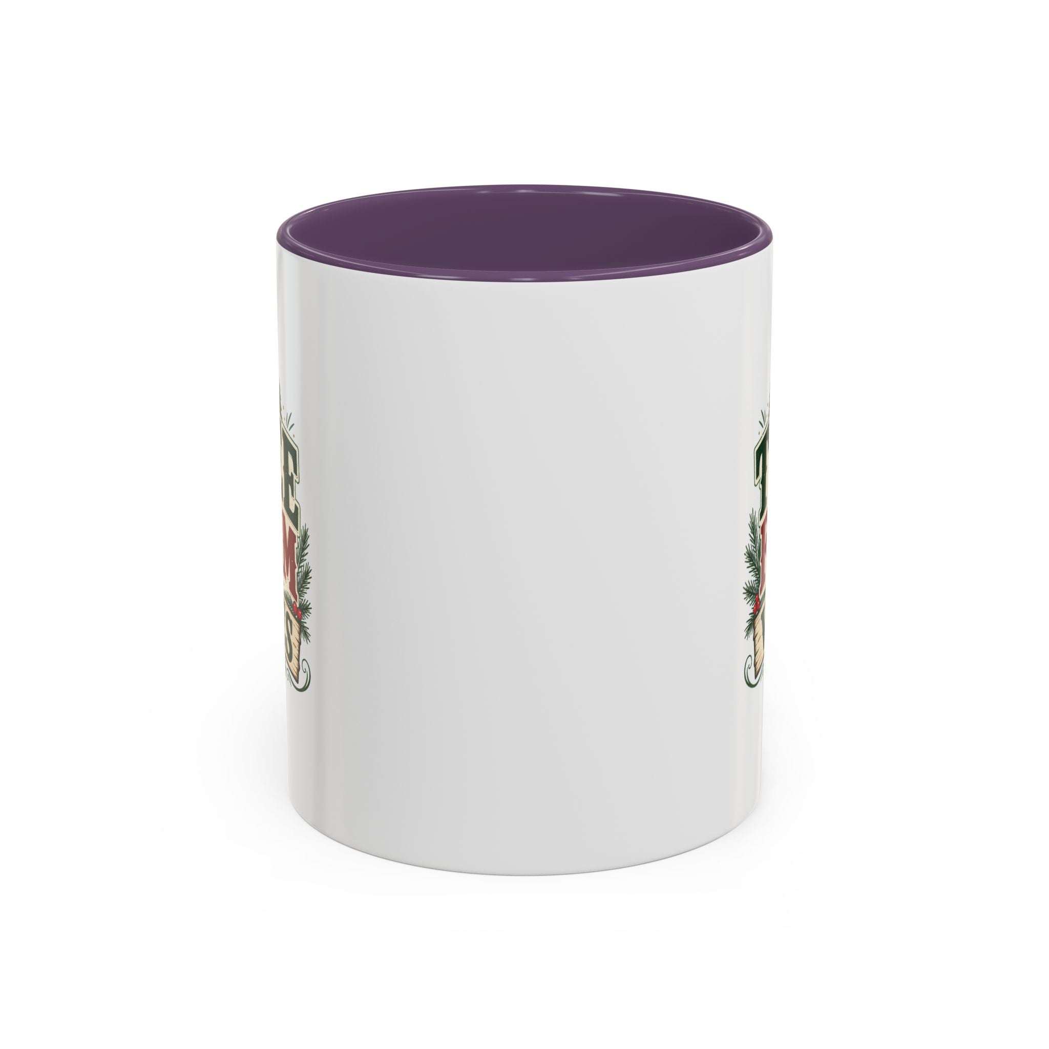 Tree Farm Vibes Accent Coffee Mug — Rustic Christmas Holiday Coffee Cup