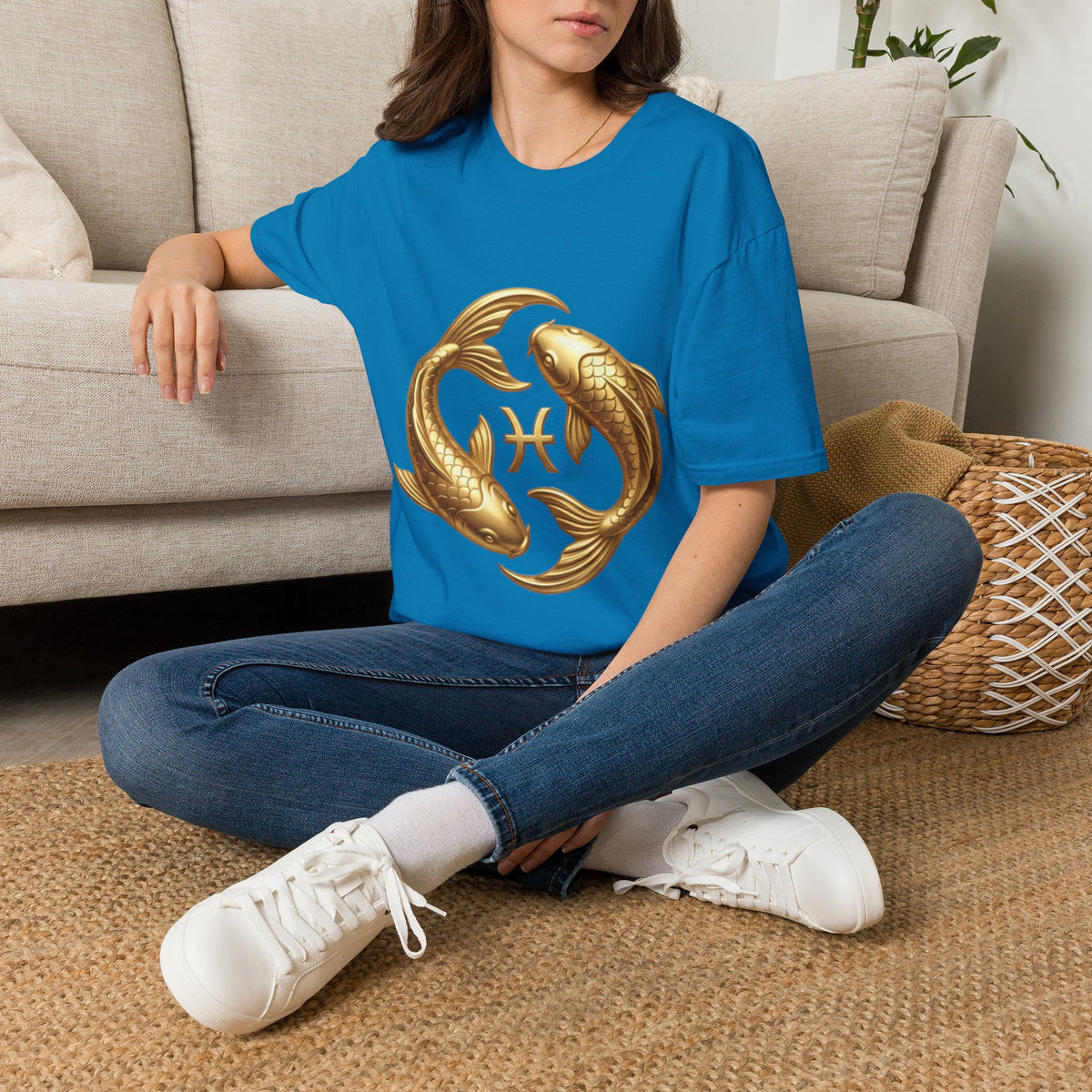 Pisces Gold Fish T-Shirt — Zodiac Symbol Astrology Tee