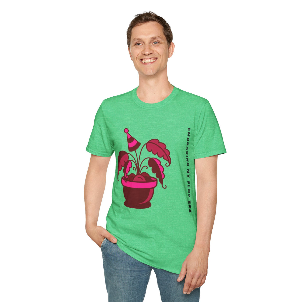 Plant Party T-Shirt — "Embracing" Pink Potted Plant Graphic - Trending Now - September 2026