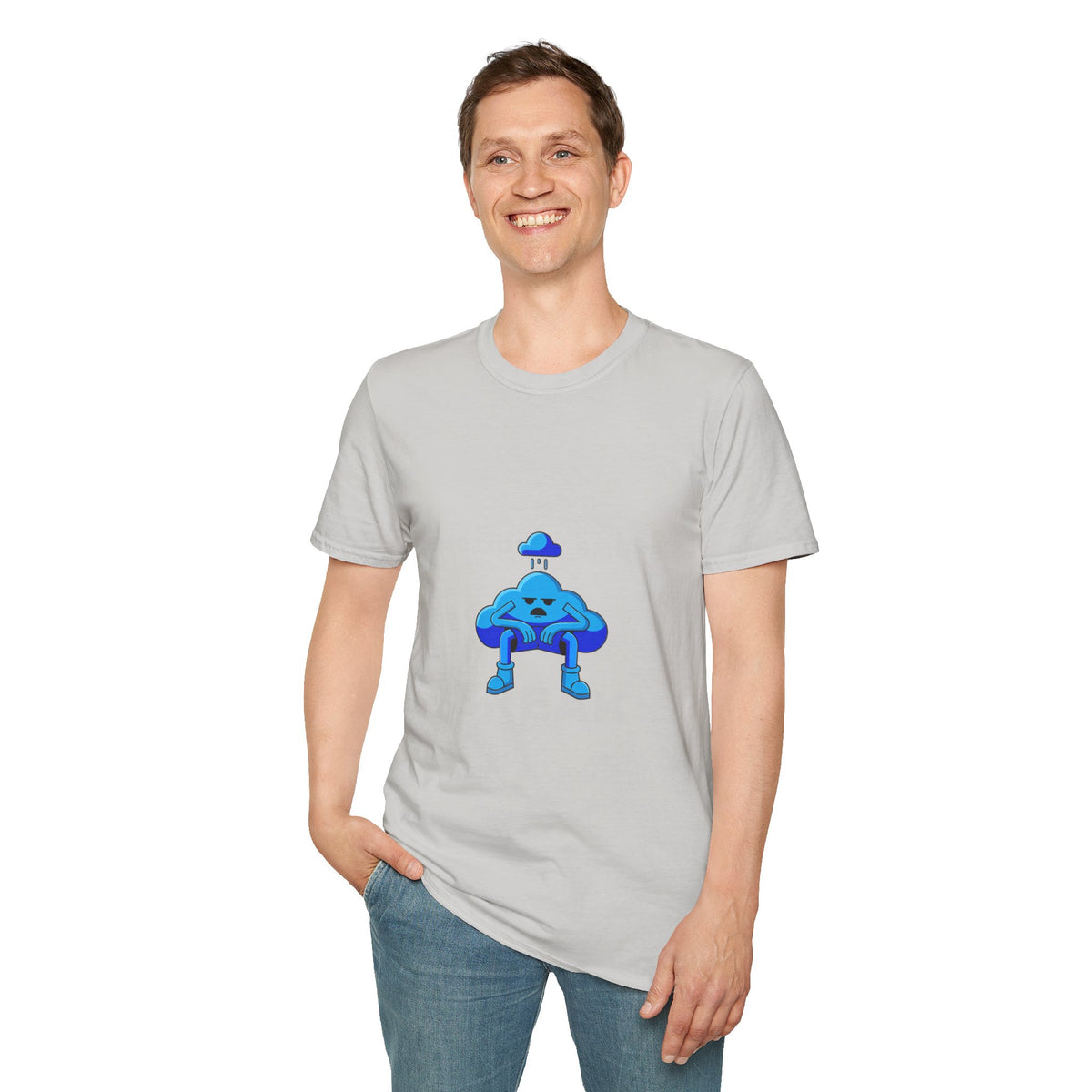 Sad Cloud Graphic T-Shirt — Cute Blue Cloud Illustration Tee - Trending Now - September 2026