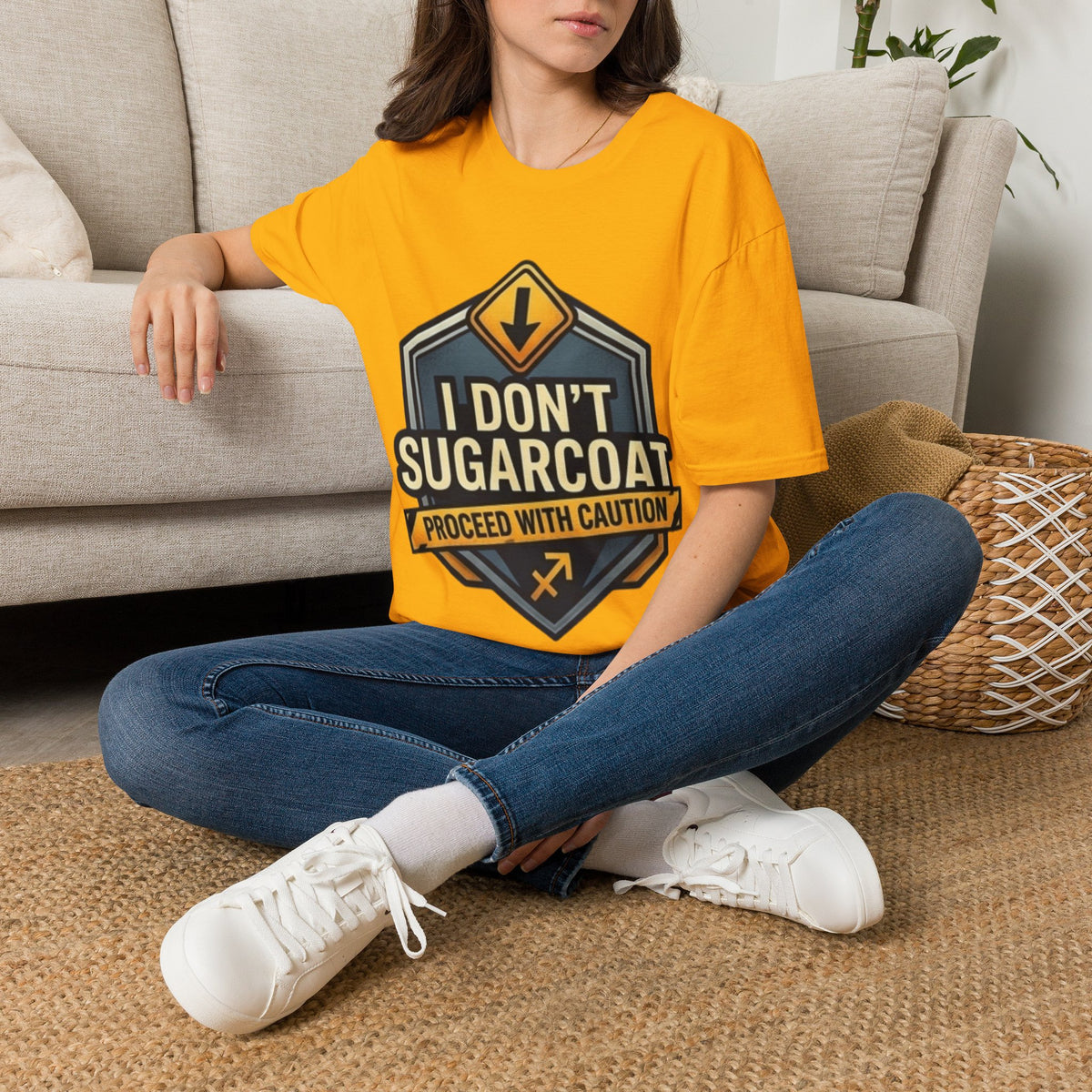I Don't Sugarcoat T-Shirt — Funny Bold Graphic Tee (Proceed With Caution)
