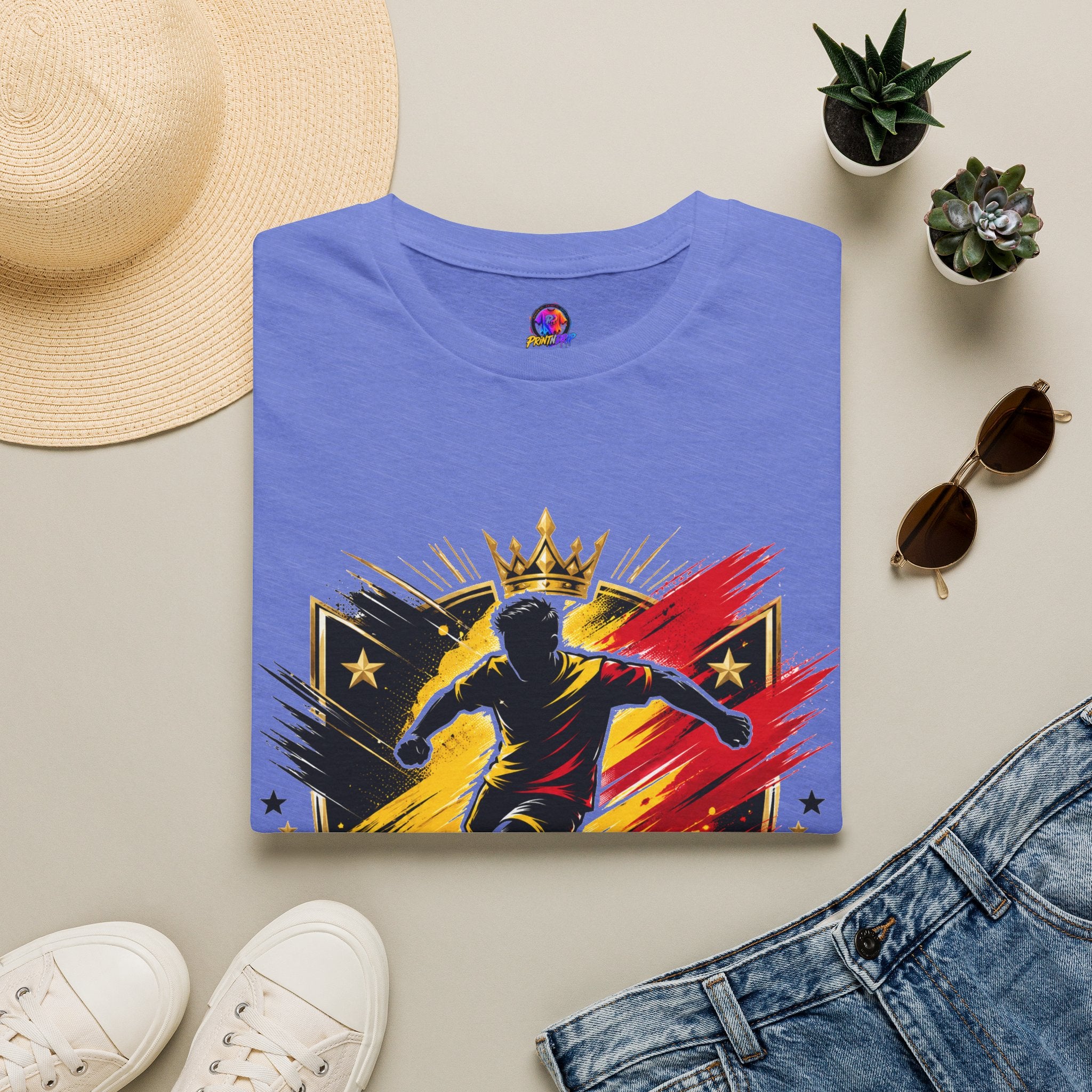 Belgium Soccer T-Shirt — 'Tricolor Strike' Graphic Jersey Tee