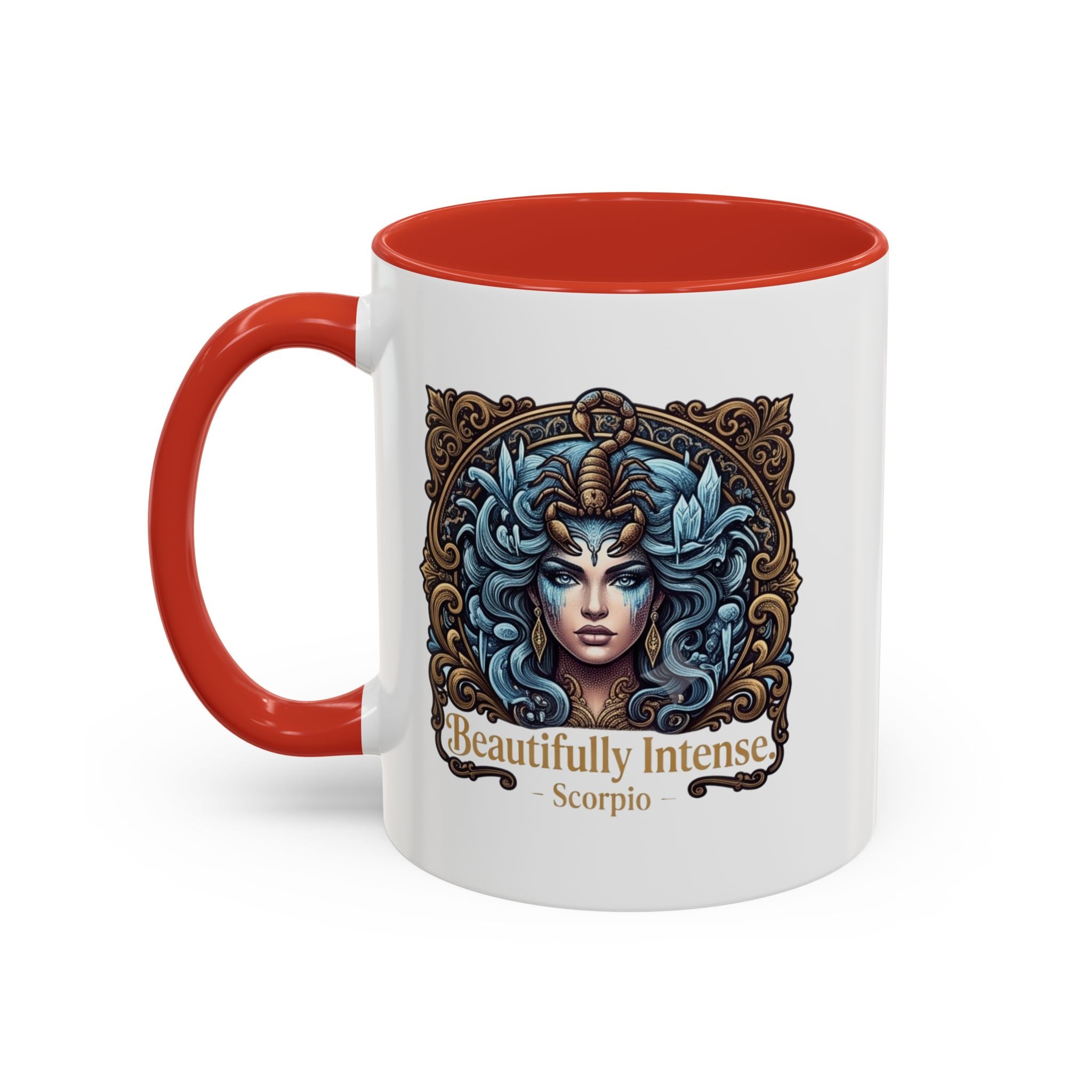 Scorpio Accent Coffee Mug — "Beautifully Intense" Zodiac Design (11/15oz)