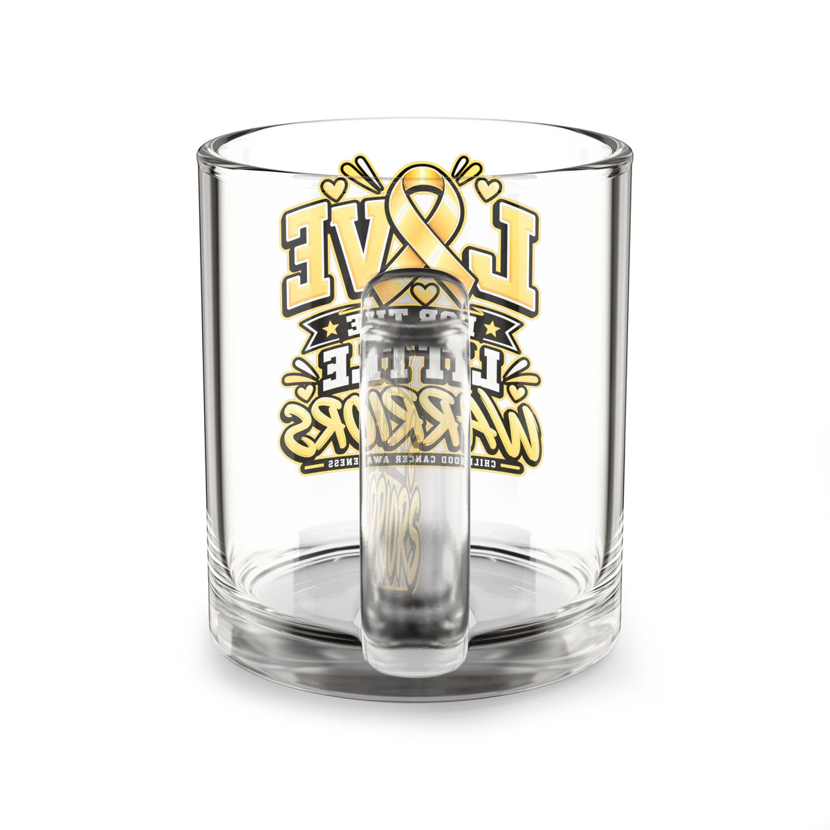 Love for the Little Warriors Childhood Cancer Awareness Glass Mug