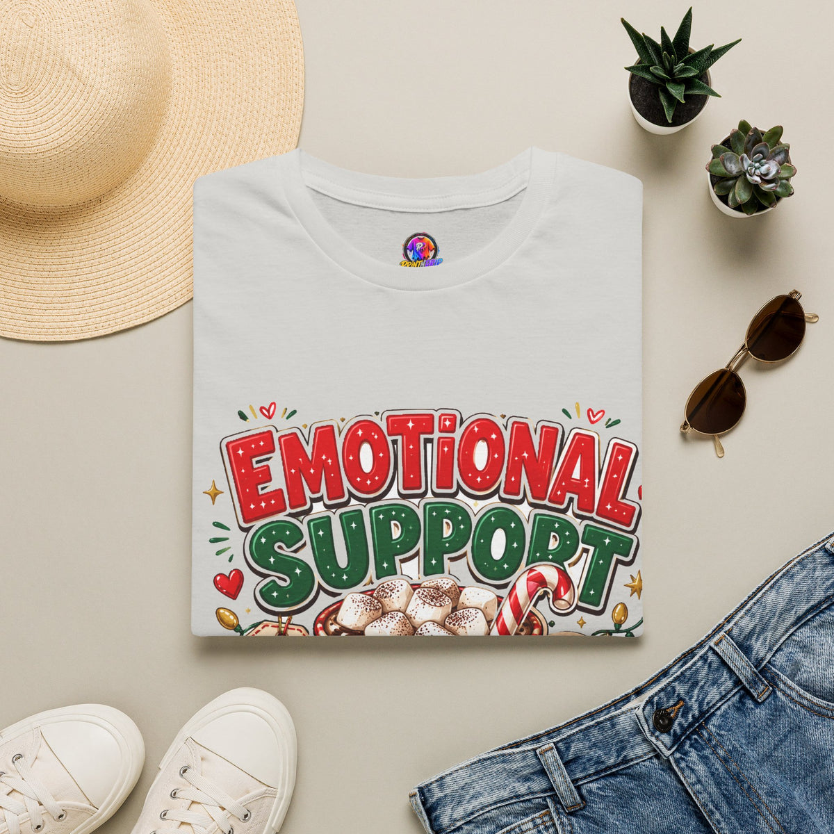 Emotional Support Cocoa T-Shirt — Holiday Hot Chocolate Graphic Tee