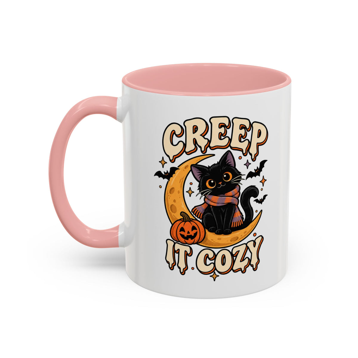 Creepy It Cozy Black Cat Halloween Accent Coffee Mug (11/15oz)