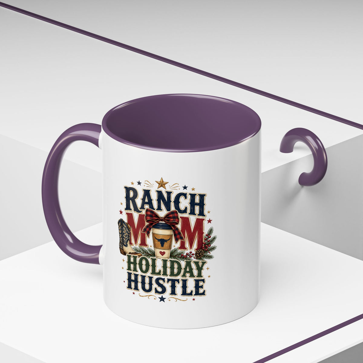 Modern Day Christmas Ranch Mom Holiday Hustle Accent Coffee Mug