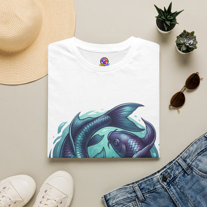 Koi Fish Circle T-Shirt — Artistic Yin Yang Aquatic Tee