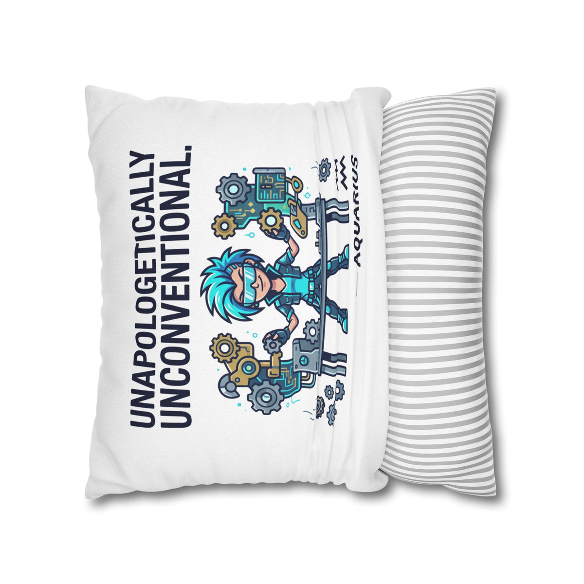 Aquarius Zodiac Spun Polyester Square Pillowcase