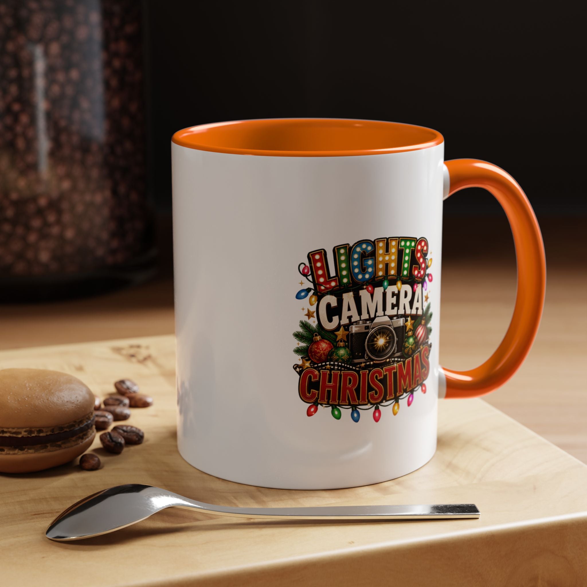 Accent Coffee Mug Lights Camera Christmas