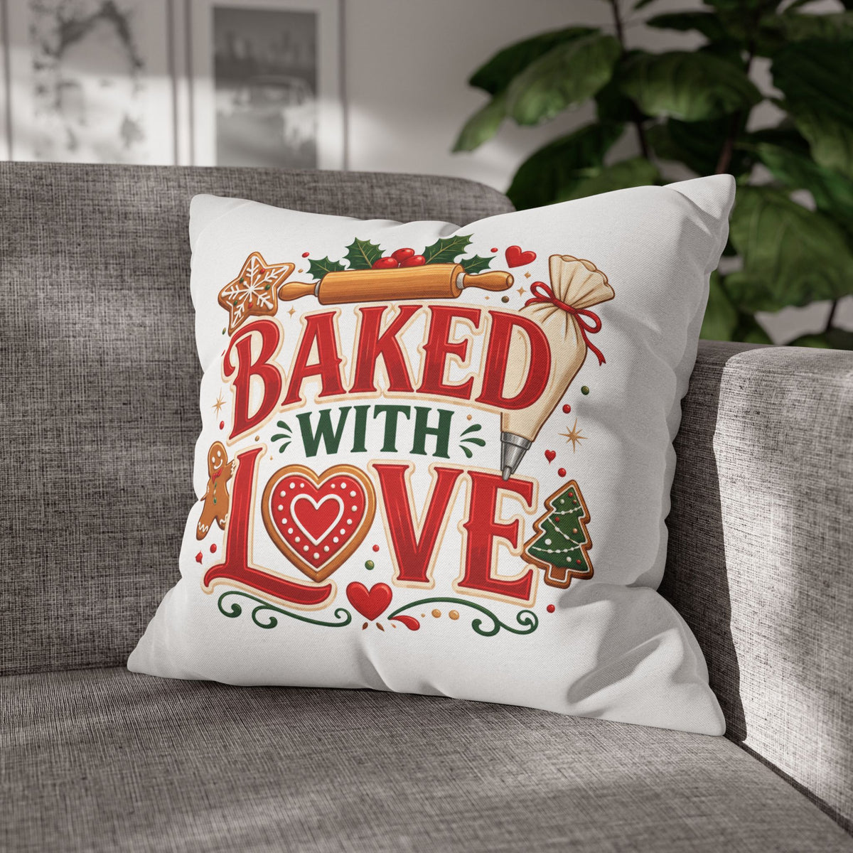 Christmas Baked With Love Holiday Pillowcase - Christmas Baking Decor
