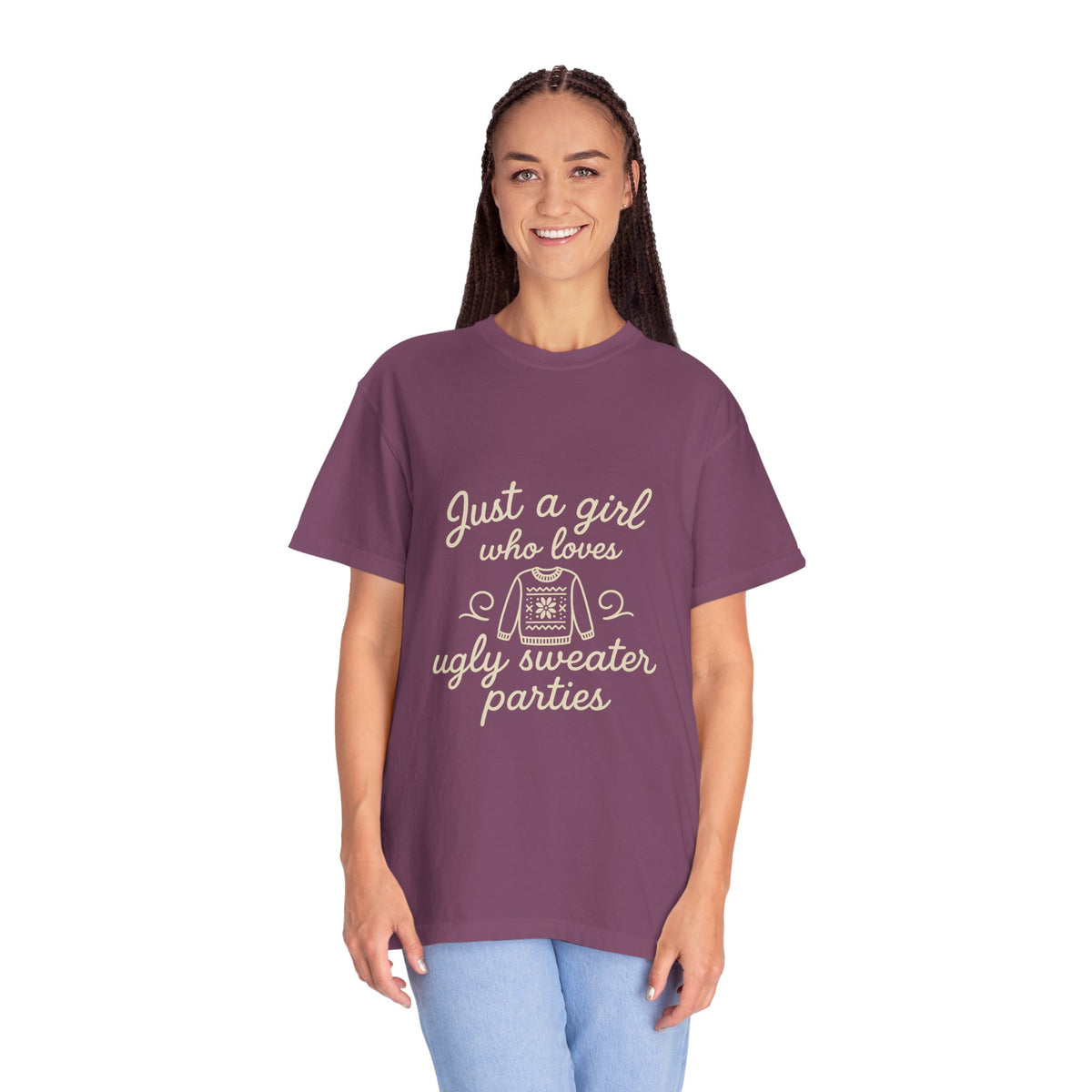 Ugly Sweater Party T-Shirt — "Just a Girl Who Loves Ugly Sweater Parties" - Trending Now - October 2026