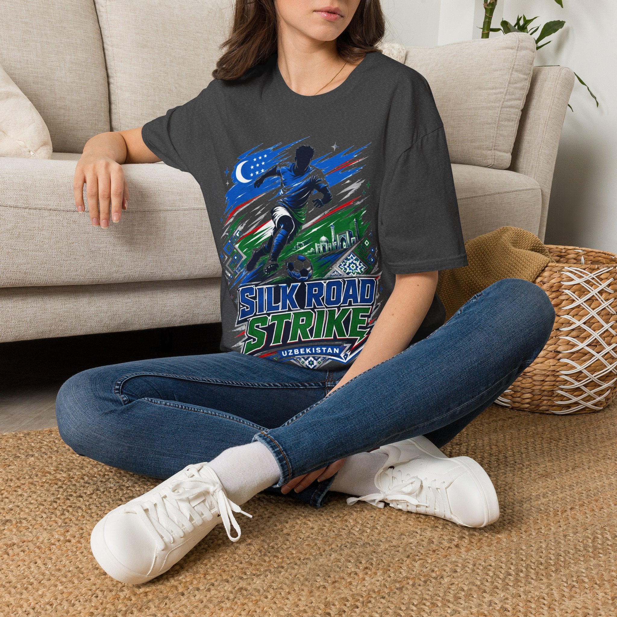 Silk Road Strike Soccer T-Shirt — Uzbekistan Football Graphic Tee