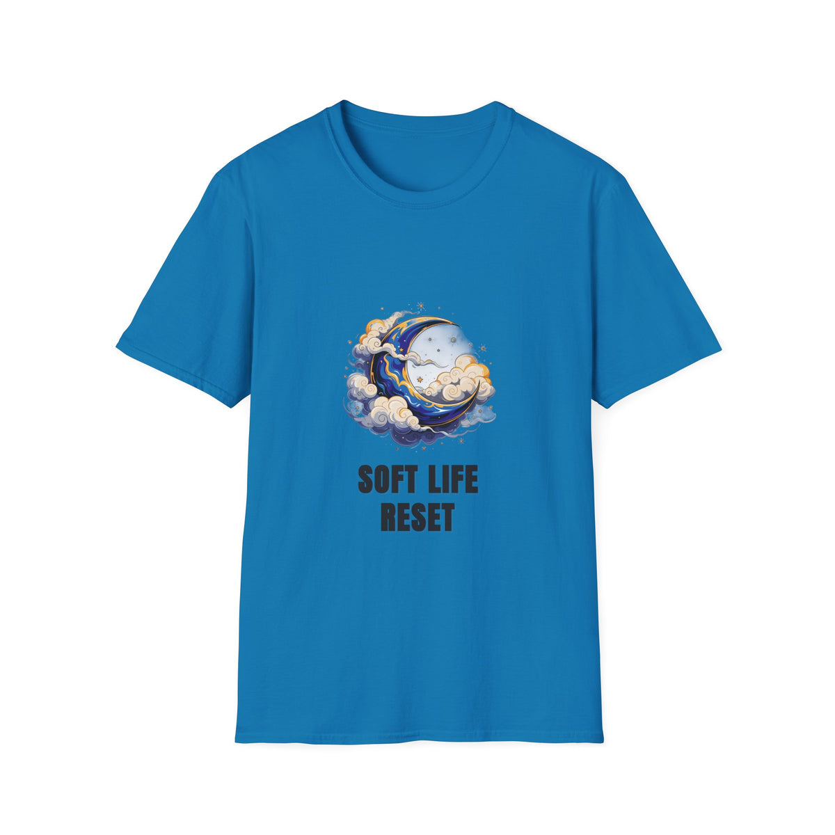 Soft Life Reset T-Shirt — Crescent Moon Cloud Graphic Tee - Trending Now - August 2026