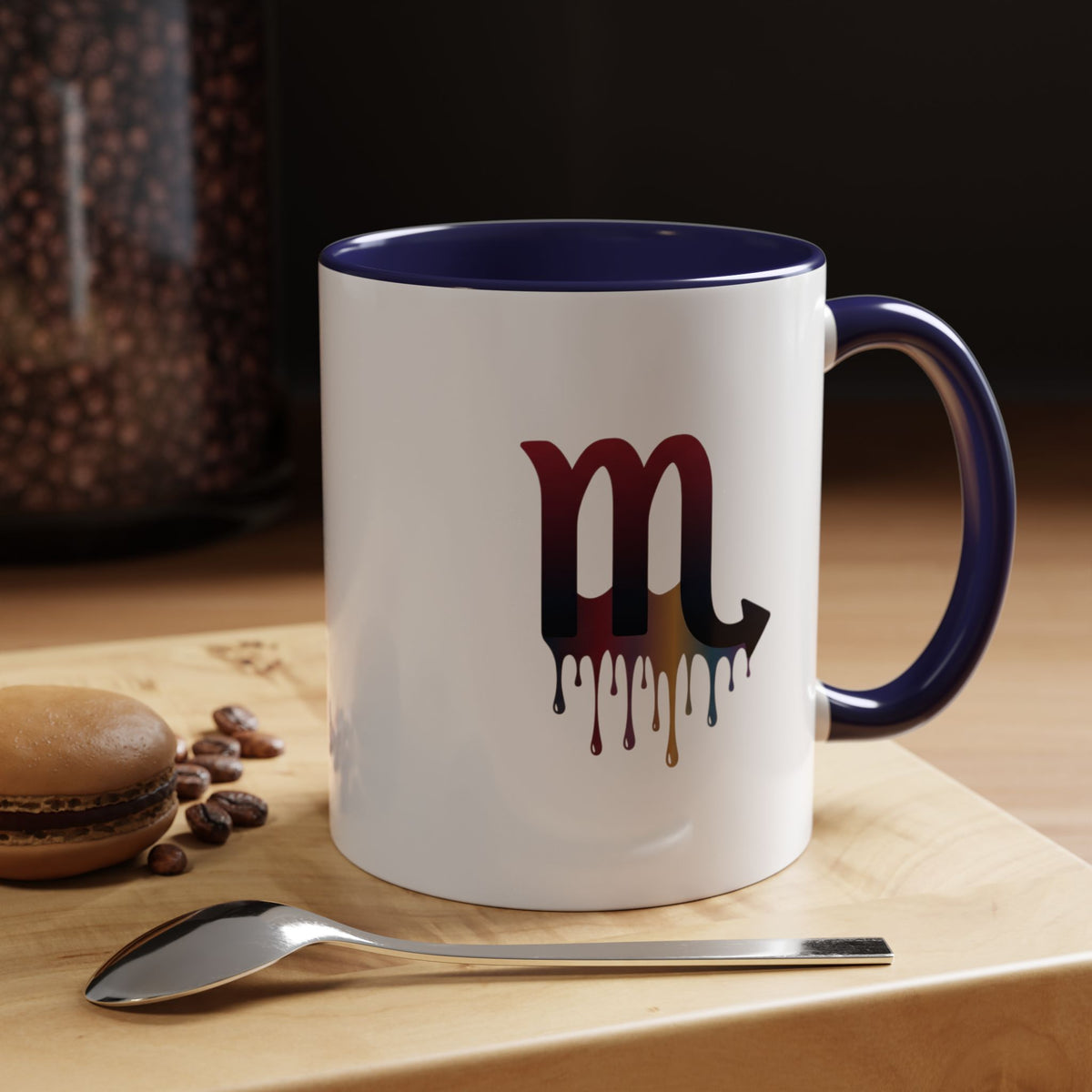 Scorpio Drip Accent Coffee Mug – Zodiac Scorpio Symbol Ceramic Mug