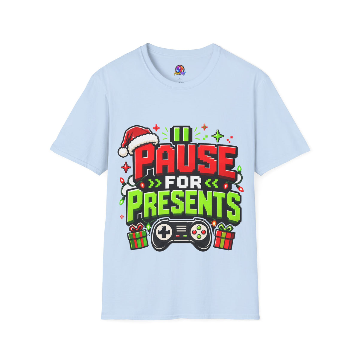 T-Shirt — "Pause for Presents" Christmas Gamer Tee
