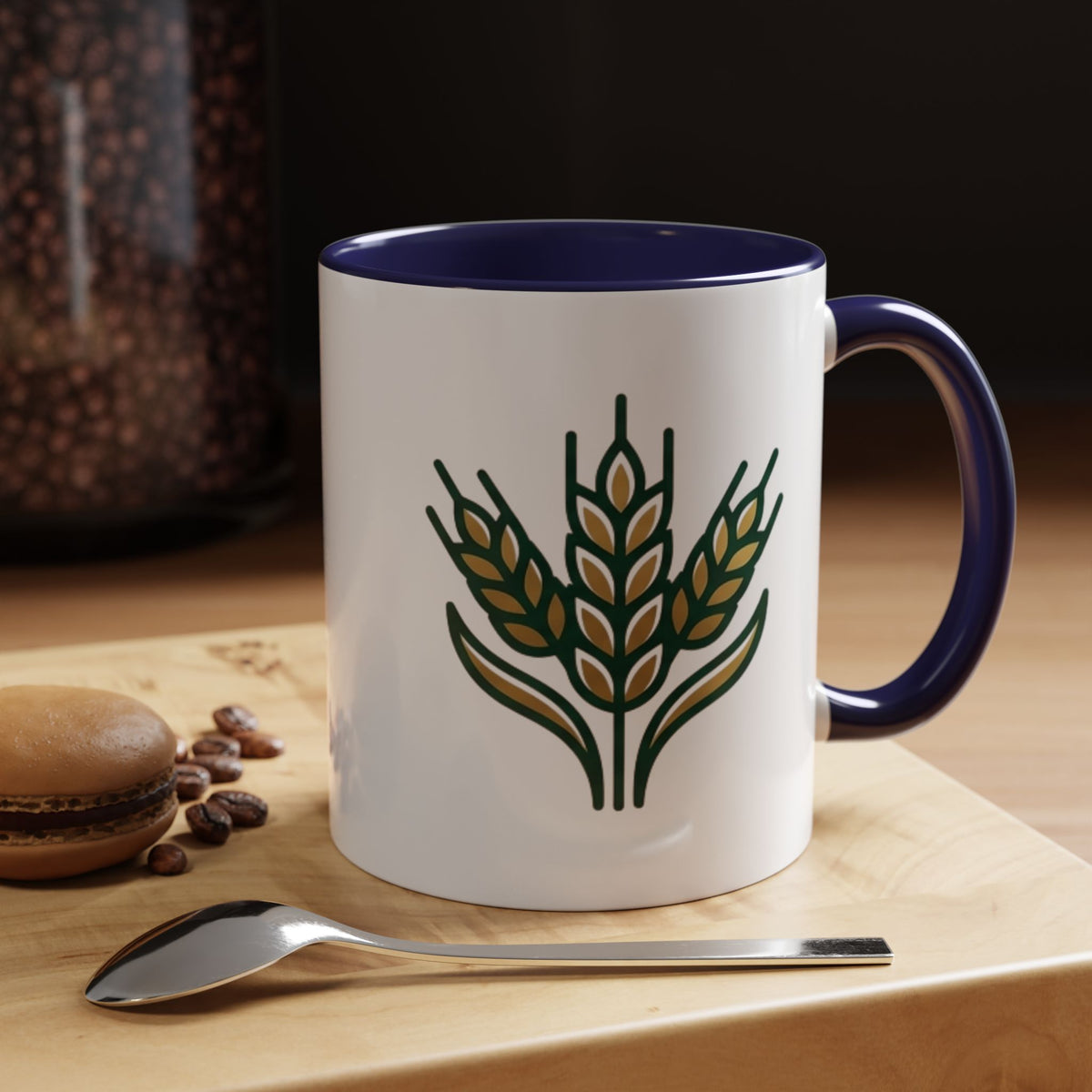 Virgo Zodiac Wheat Ear Accent Coffee Mug – Rustic Farmhouse Tea Cup