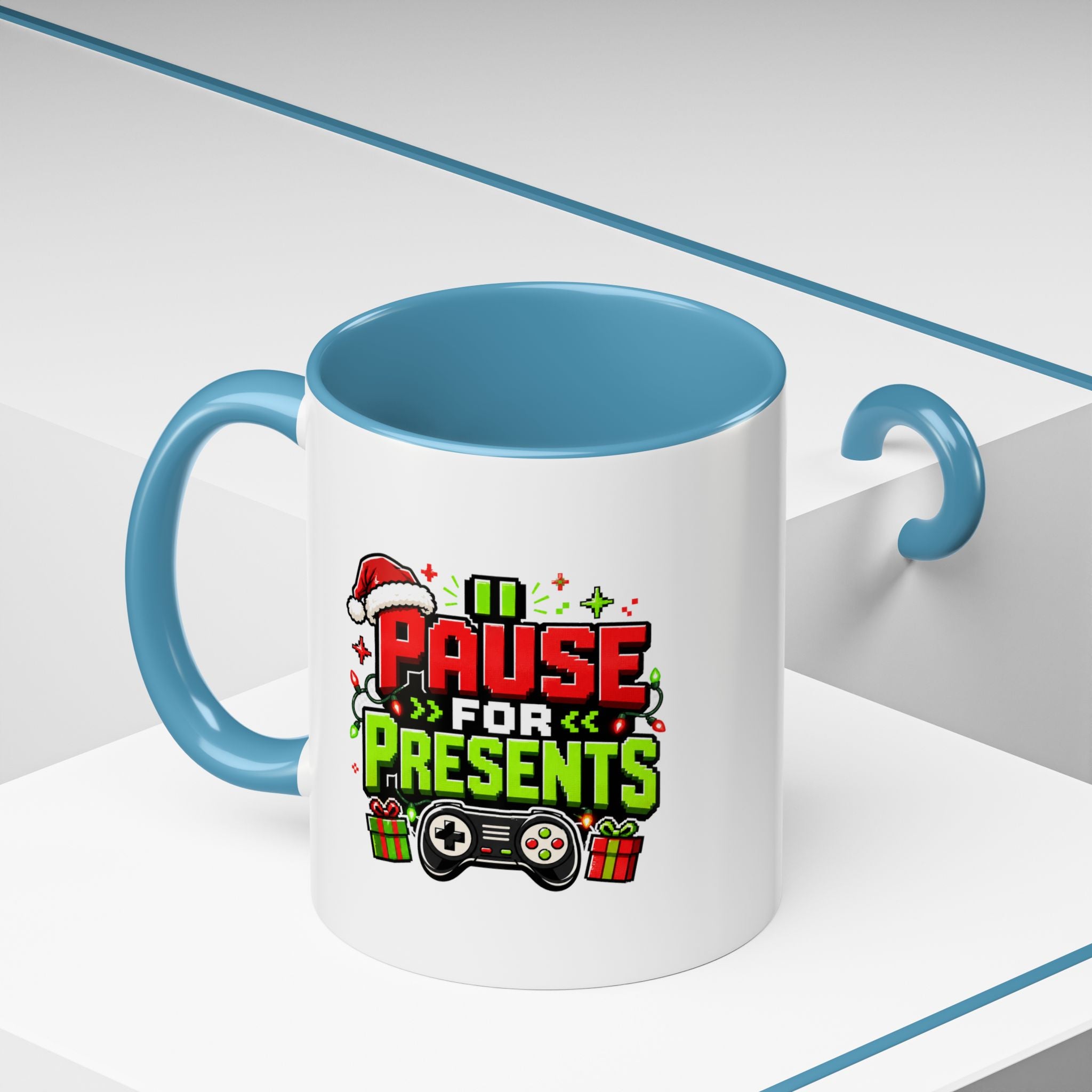 Modern Day Christmas Pause for Presents Christmas Gamer Coffee Mug