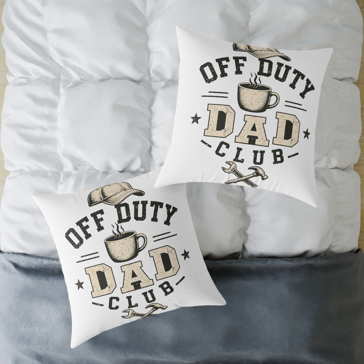 Off Duty Dad Club Throw Pillow  Milo Bailey Dog Dad Mom— Funny Father’s Day Decorative Cushion
