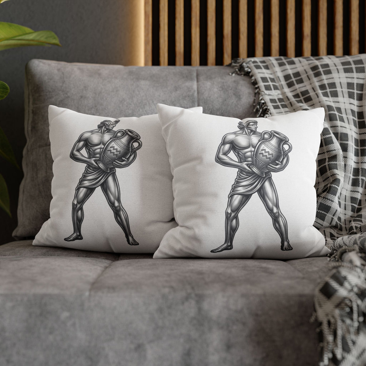 Aquarius Zodiac Pillow pillowcase — Mythical Water Bearer Decorative Throw Pillow