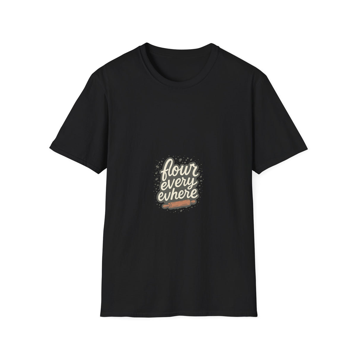 "Flour Everywhere" Funny Sourdough Baking Tee - Retro Groovy Baker Quote White T-Shirt - Trending Now - September 2026