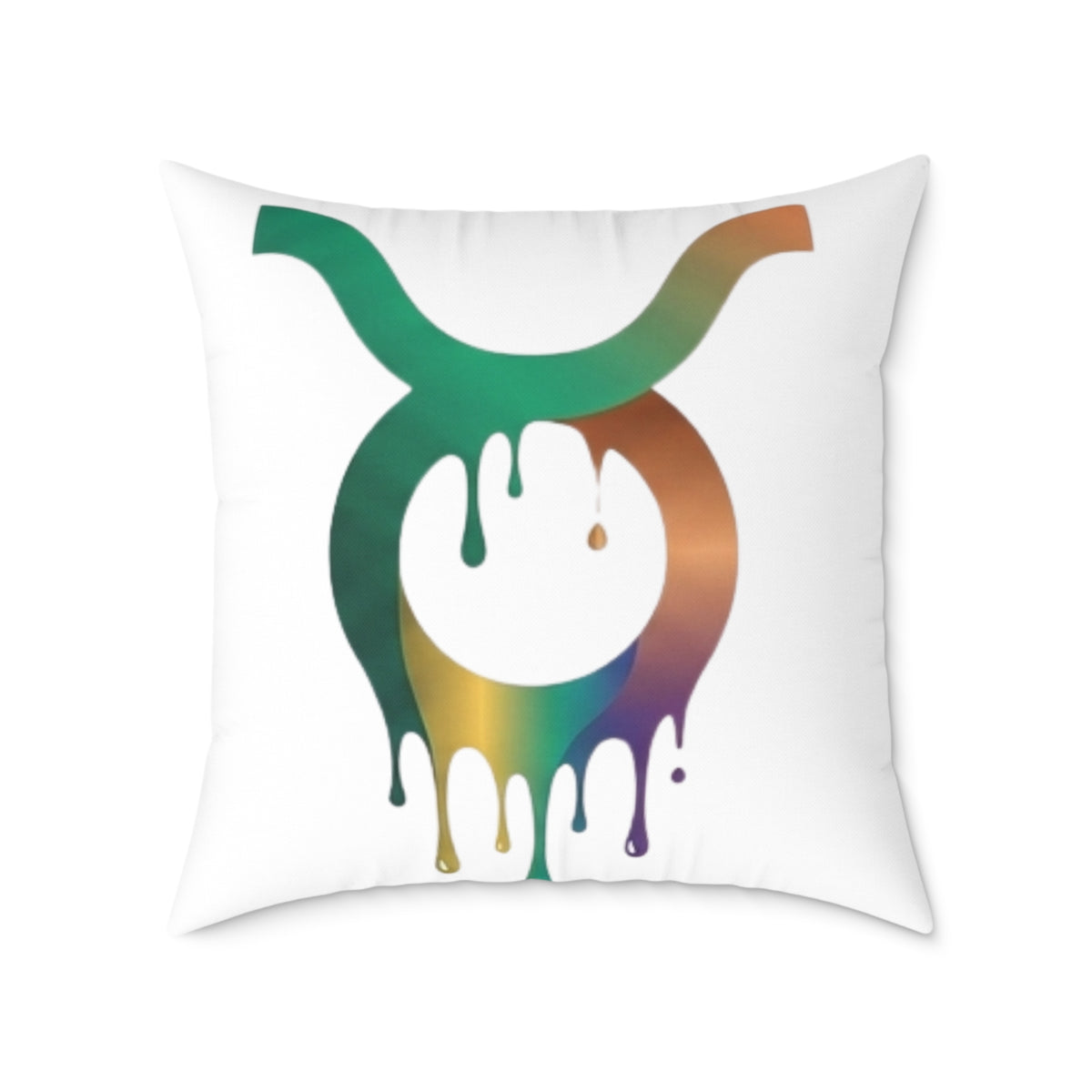 Zodiac Dripping Taurus Astrological Square Poly Canvas Pillow