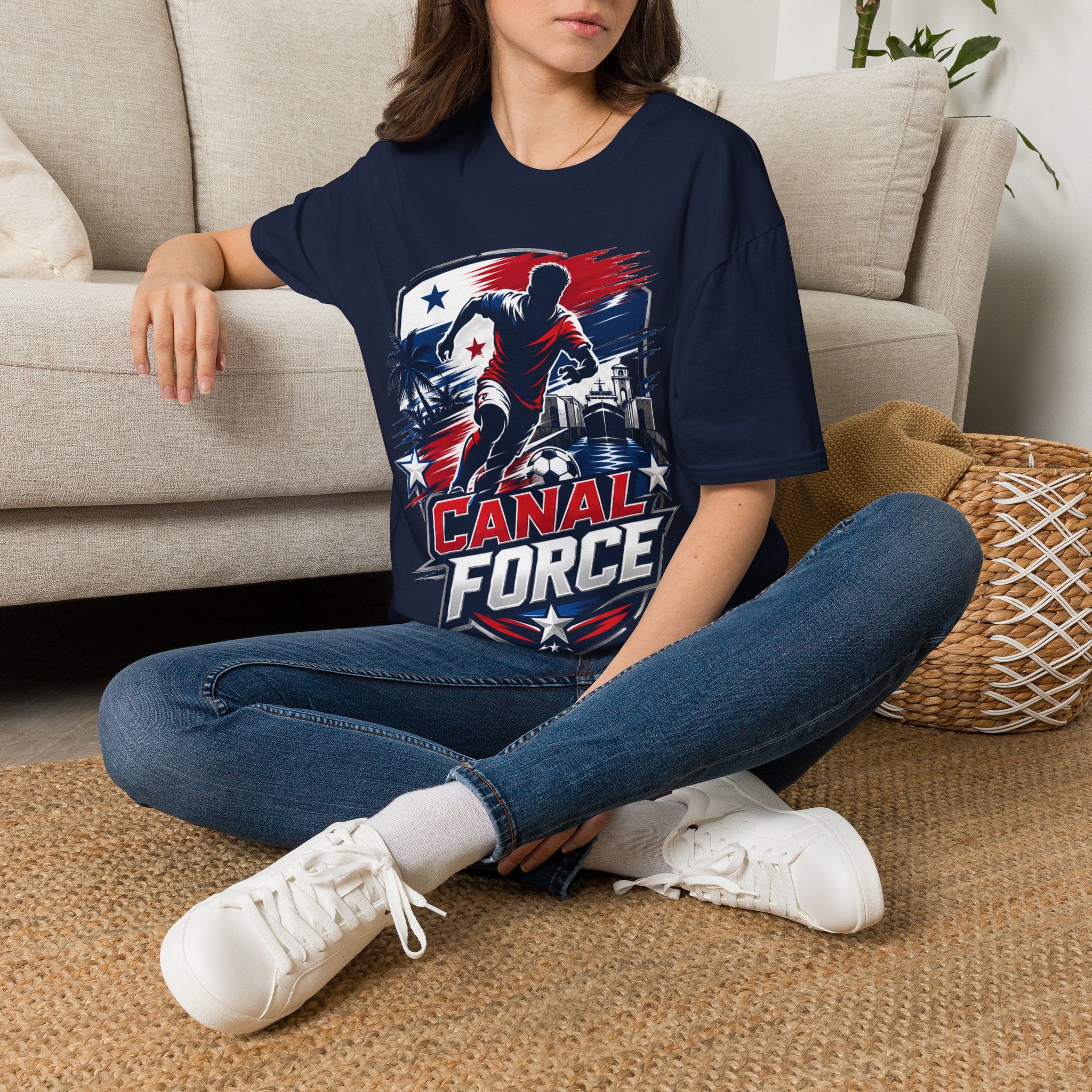 Canal Force Soccer T-Shirt - Patriotic Player Graphic Tee - Panama Shirt