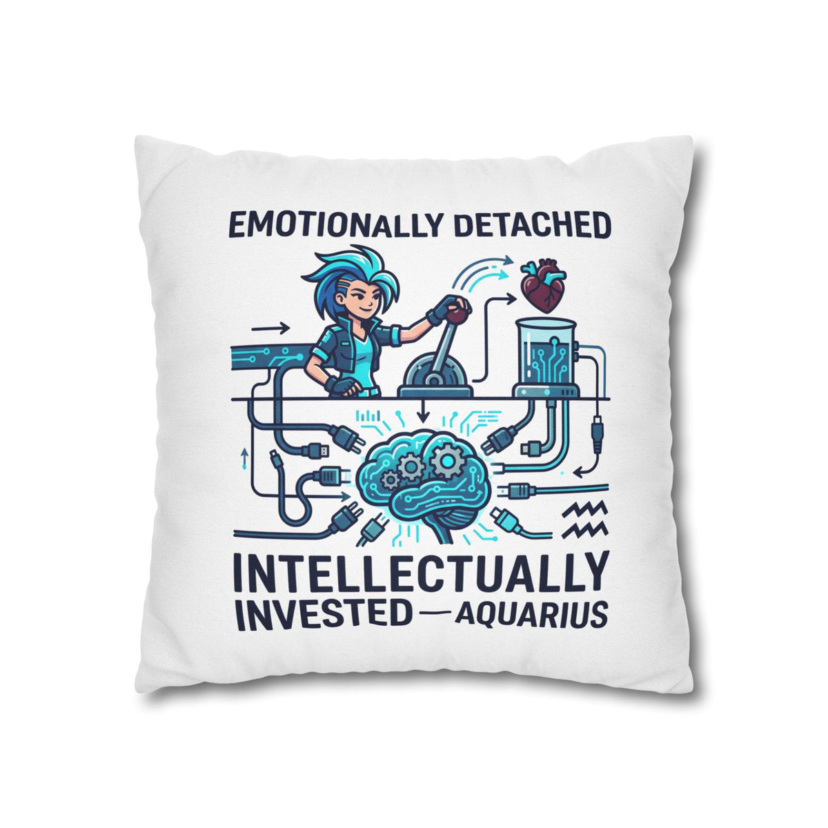 Aquarius Zodiac Spun Polyester Square Pillowcase