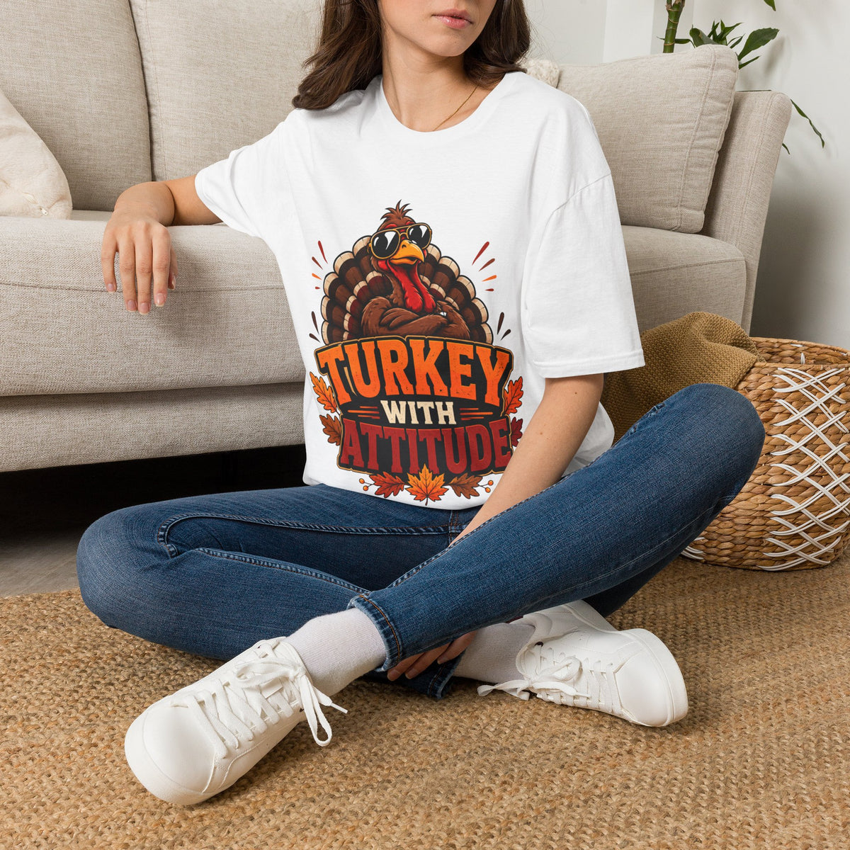 Thanksgiving T-Shirt Turkey With Attitude T-Shirt — Funny Thanksgiving Turkey Graphic Tee