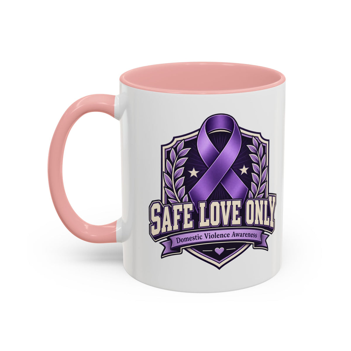 Coffee Mug — "Safe Love Only" Domestic Violence Awareness (Purple Ribbon)