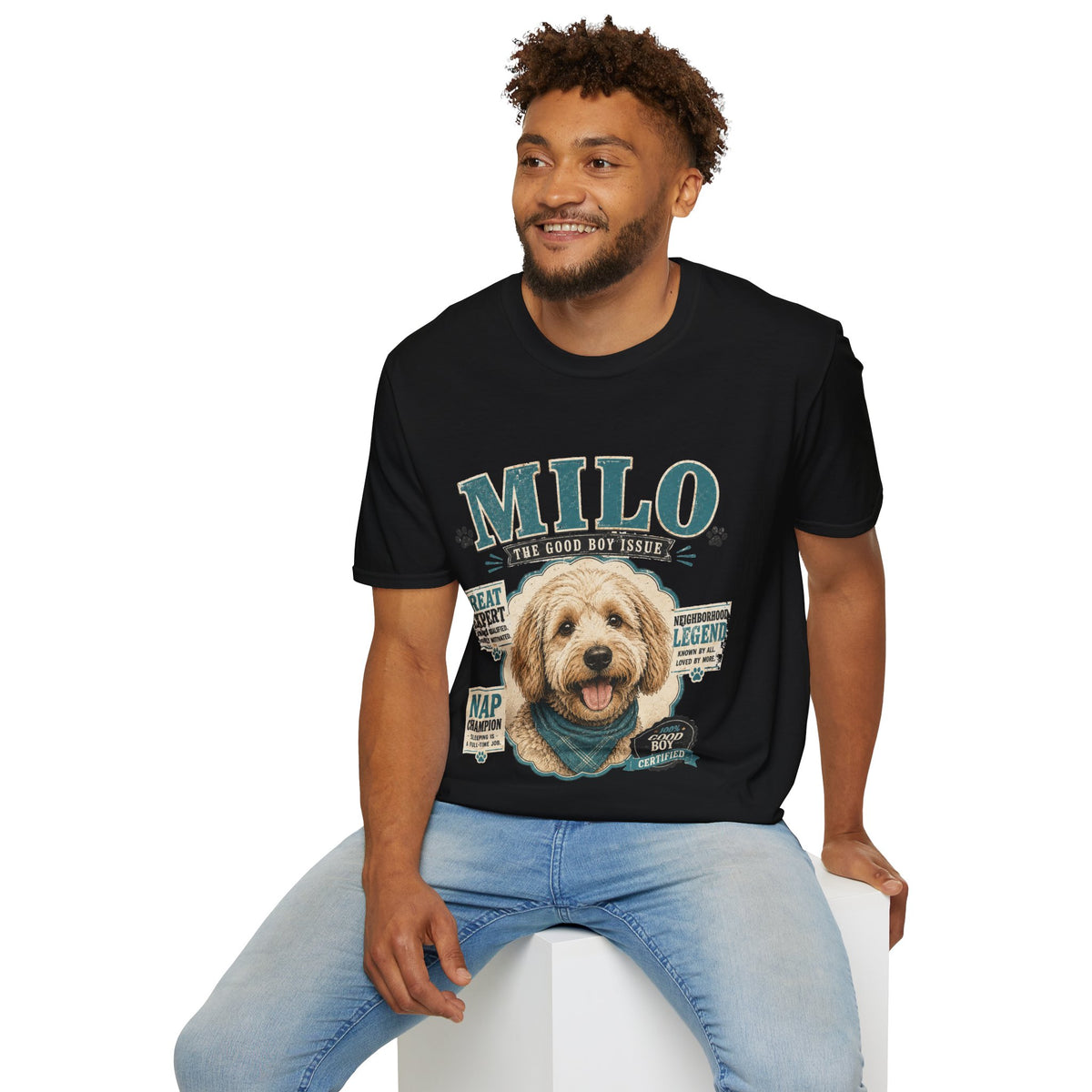 Milo "The Good Boy Issue" Dog Portrait T-Shirt