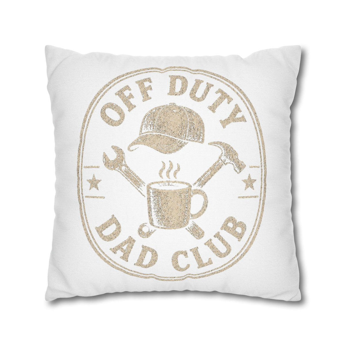 Off Duty Dad Club Pillowcase — Decorative Throw Pillow Cover for Father’s Day Milo Bailey Dog Dad Mom