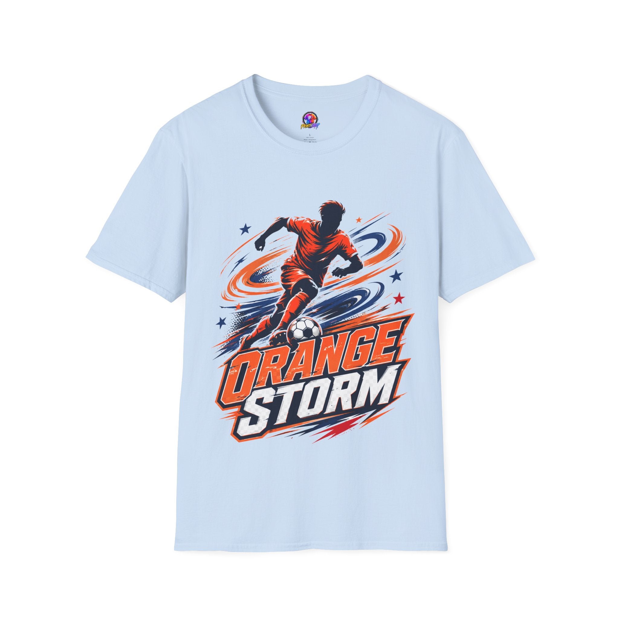 Netherlands Orange Storm Soccer T-Shirt — Dynamic Player Graphic Tee