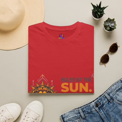 Leo Zodiac T-Shirt — "Ruled by the Sun. Ambitious by Nature. LEO."