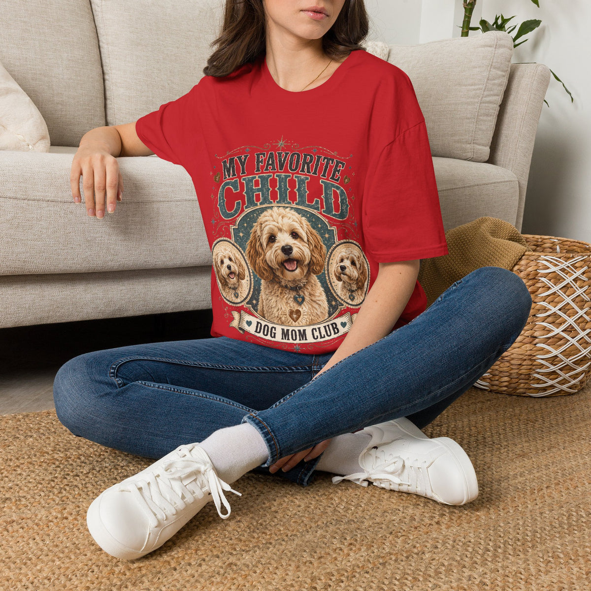 My Favorite Child Dog Mom T-Shirt — Cute Doodle Portrait Pet Lover Tee