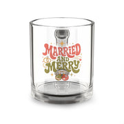 Christmas Glass Mug Married and Merry Glass Mug — 10oz Holiday Newlywed Coffee Cup
