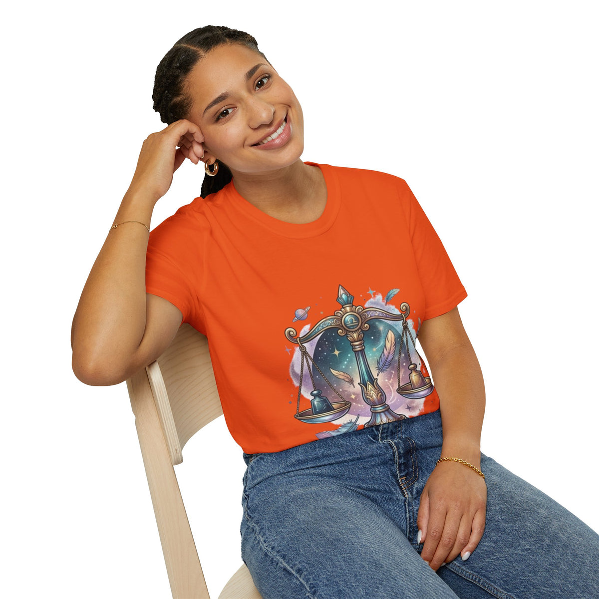 Libra Scales Zodiac T-Shirt — Celestial Astrology Graphic Tee