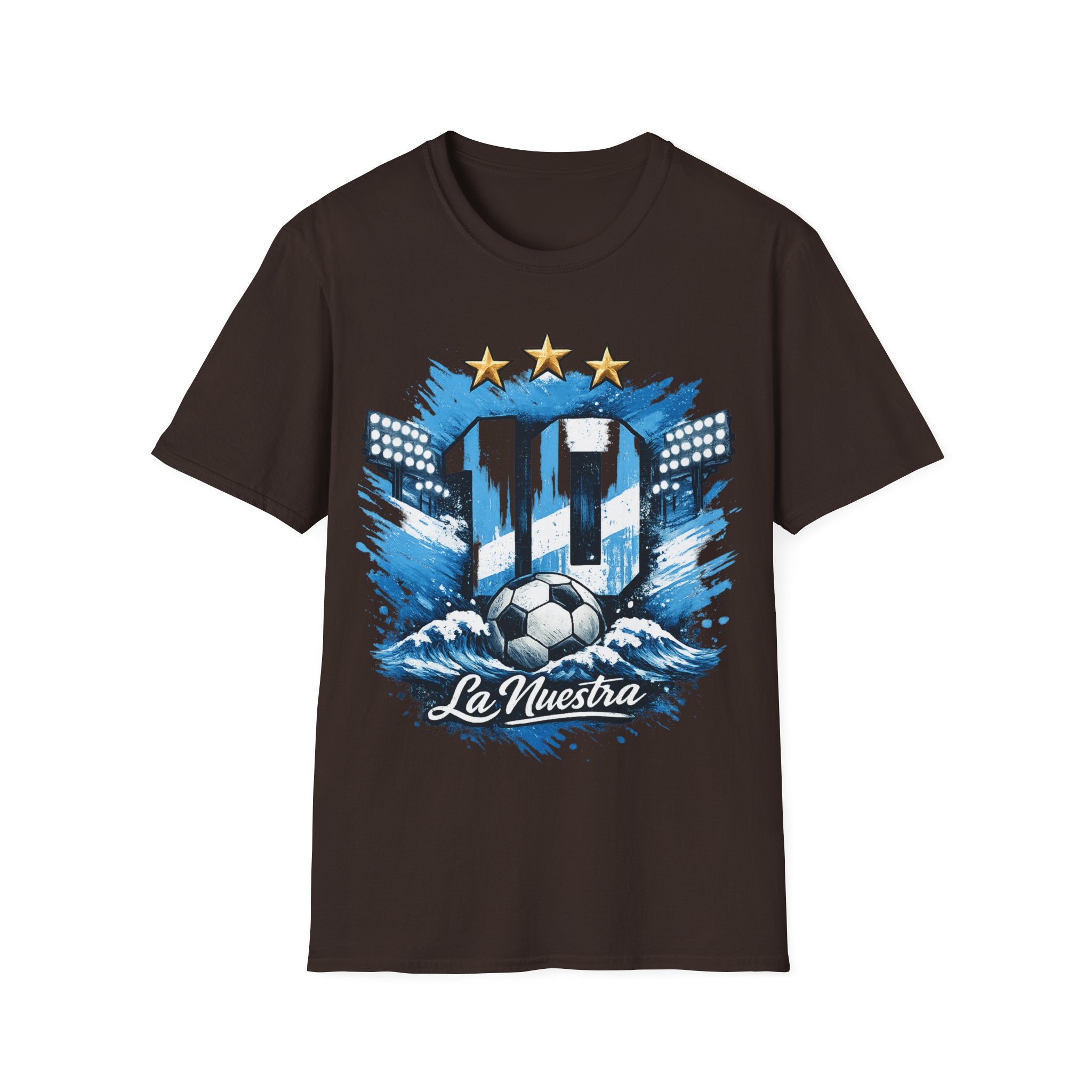 Argentina Soccer Fan T-Shirt — 'La Nuestra' #10 Jersey Design