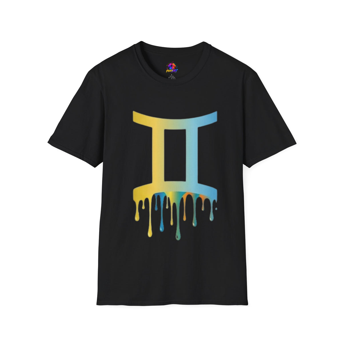 Gemini Drip Zodiac T-Shirt — Rainbow Gemini Symbol Tee