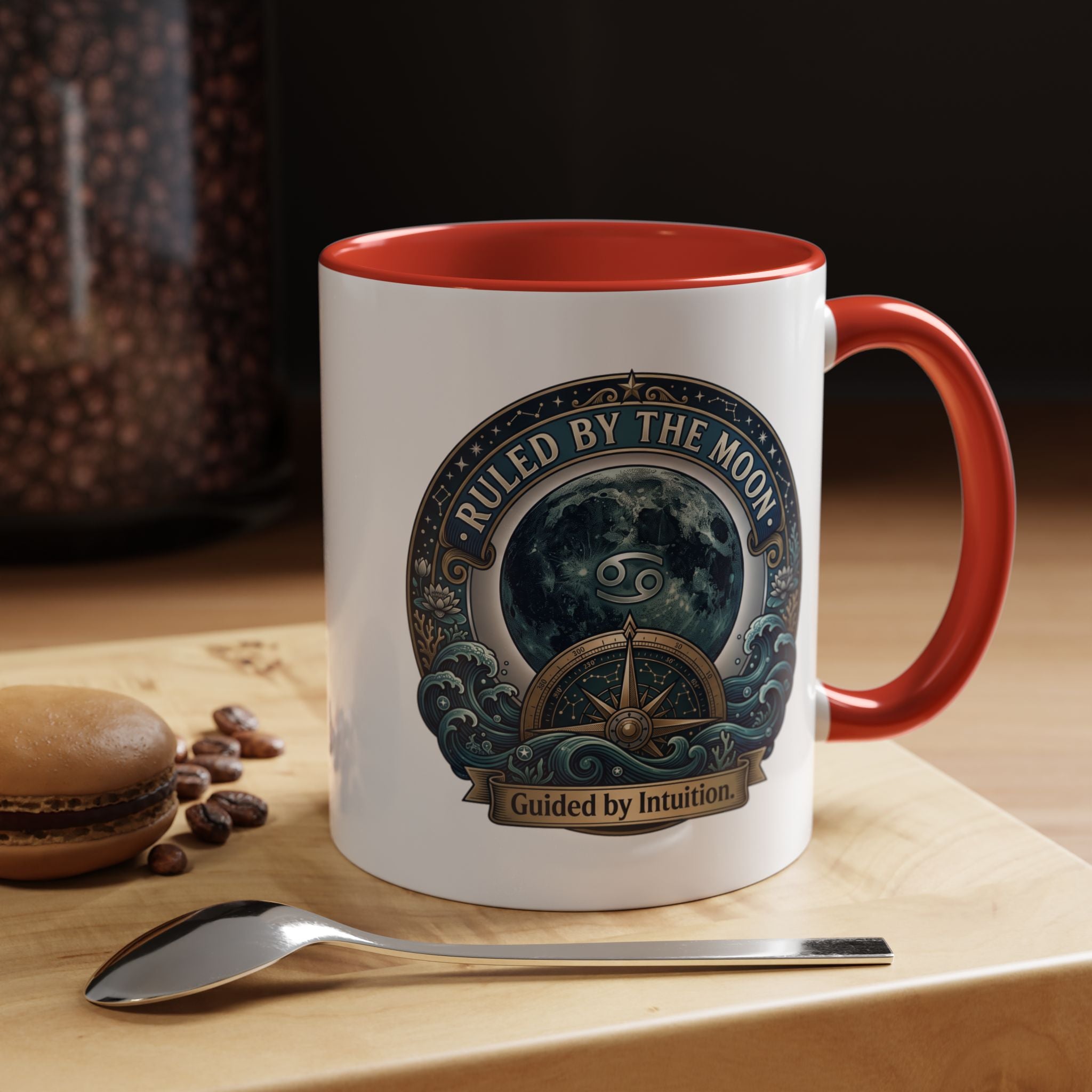 Ruled by the Moon Accent Coffee Mug — Zodiac Cancer Astrology 11/15oz