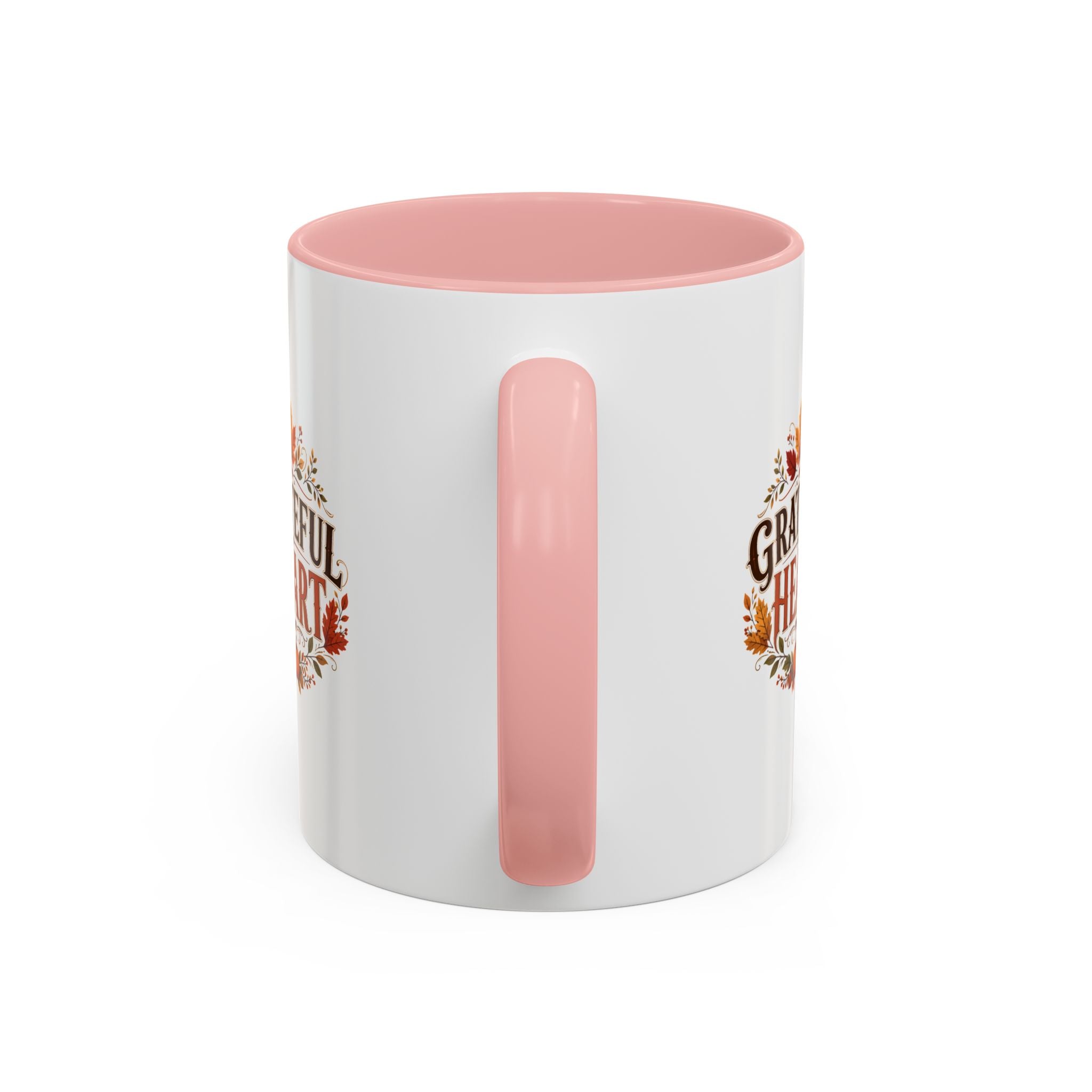 Thanksgiving Mug Grateful Heart Coffee Mug — Fall Leaves Pumpkin Accent Mug