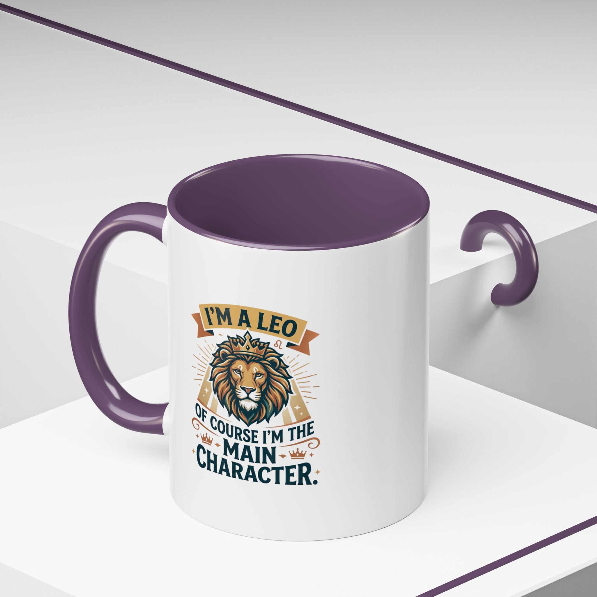 Leo Coffee Mug – “I’m a Leo, Of Course I’m the Main Character” Accent Mug