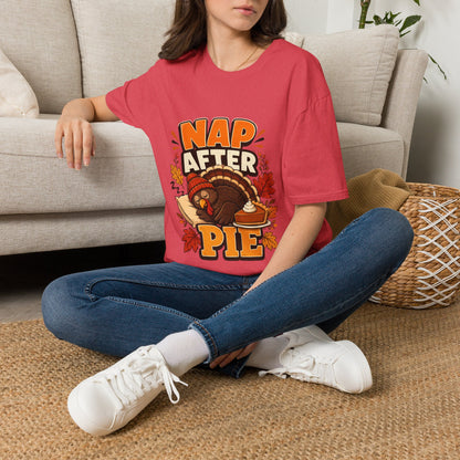 Nap After Pie T-Shirt — Funny Thanksgiving Turkey Tee