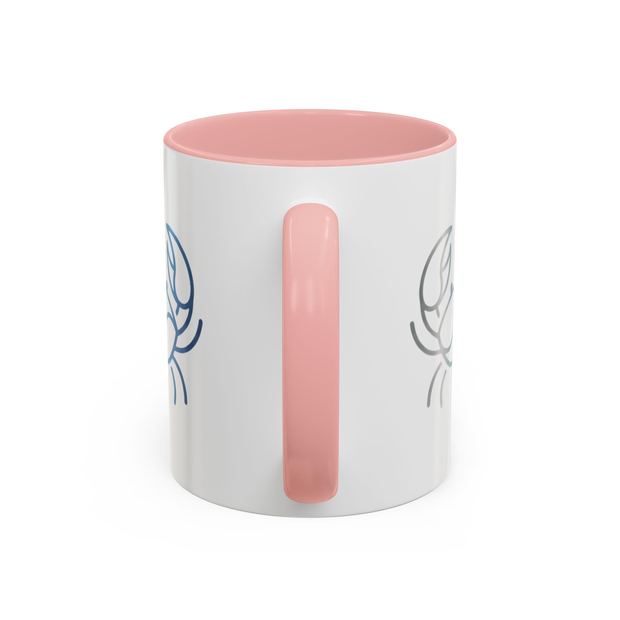 Crab Accent Coffee Mug — Minimal Coastal Zodiac Crab Design