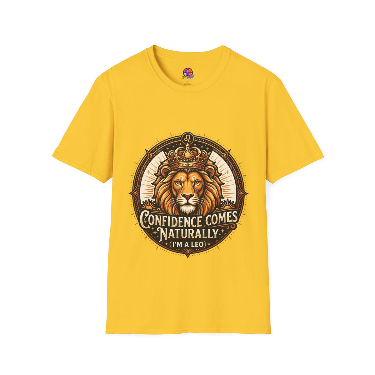 Leo Zodiac Lion T-Shirt — "Confidence Comes Naturally, I'm a Leo" Astrology Tee
