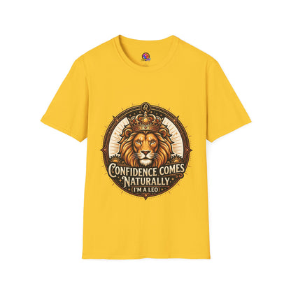 Leo Zodiac Lion T-Shirt — "Confidence Comes Naturally, I'm a Leo" Astrology Tee