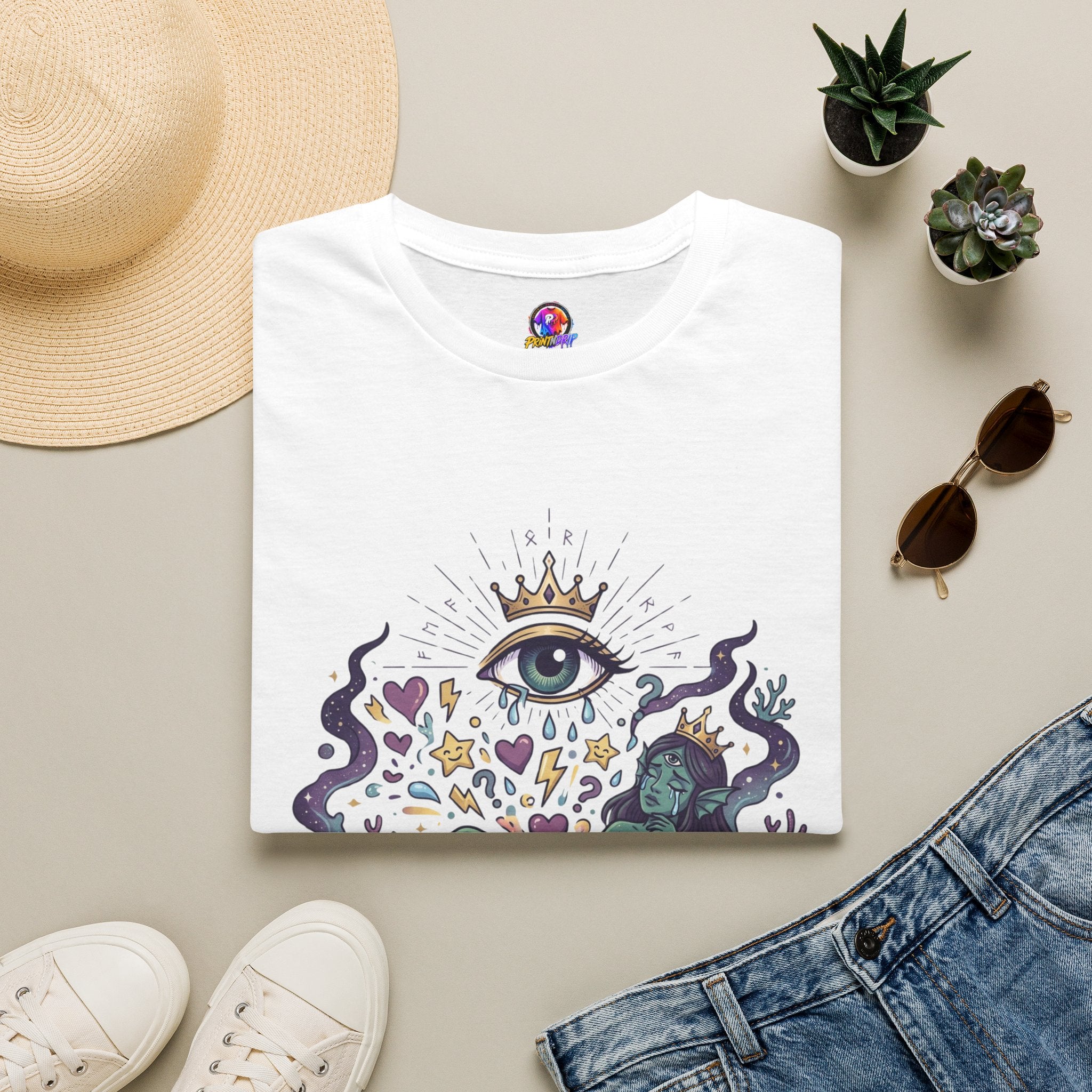 Mystic Eye Graphic T‑Shirt — 'Professional Over‑Feeler' Surreal Tee